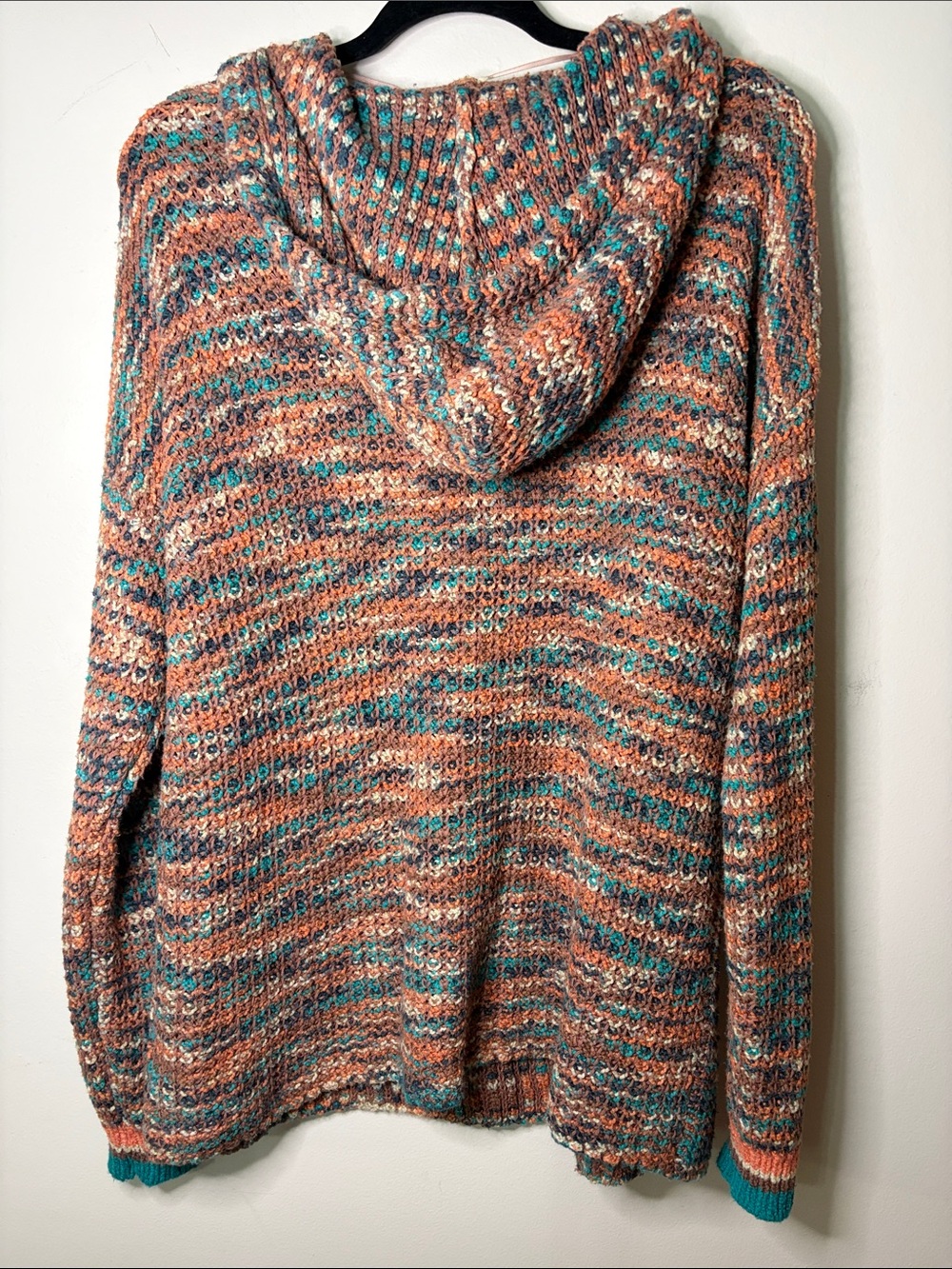 O'Neill Multicolor Knit Hoodie Sweater - Teal & Brown - Picture 4 of 5